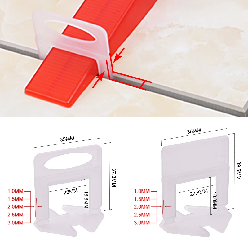 Tile Leveling Clip - 100 pièces de clips de nivellement