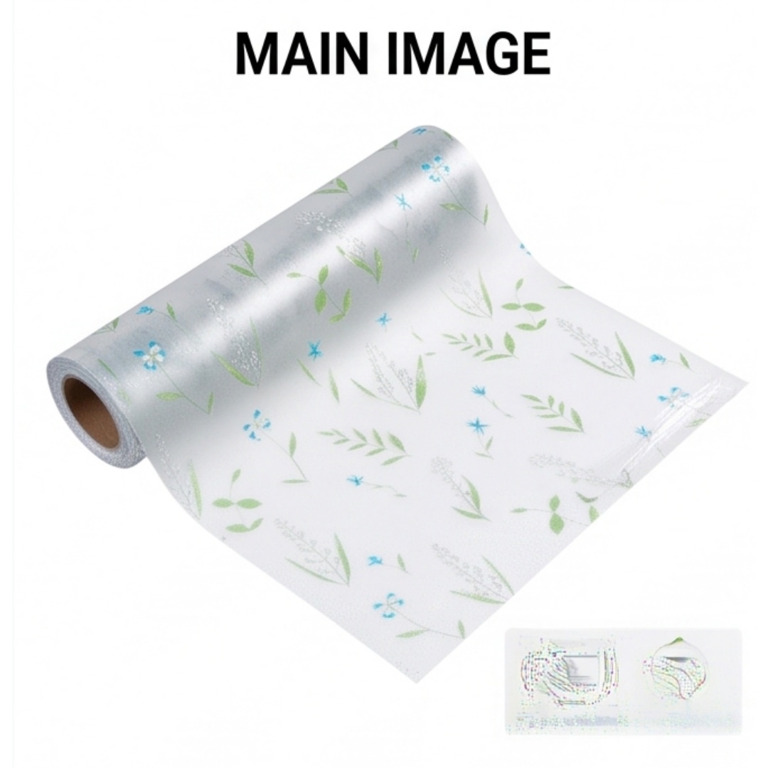 Window Insulation Film - Film adhésif bleu pour fenêtre, motif
