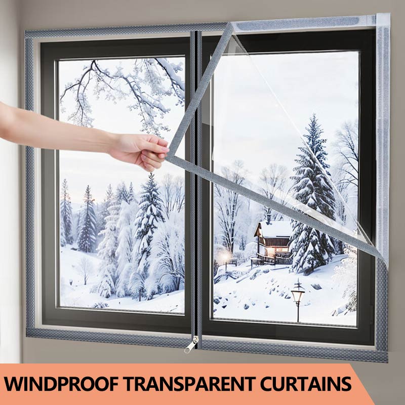 Window Insulation Film - Fermeture éclair transparente de film d'isolation