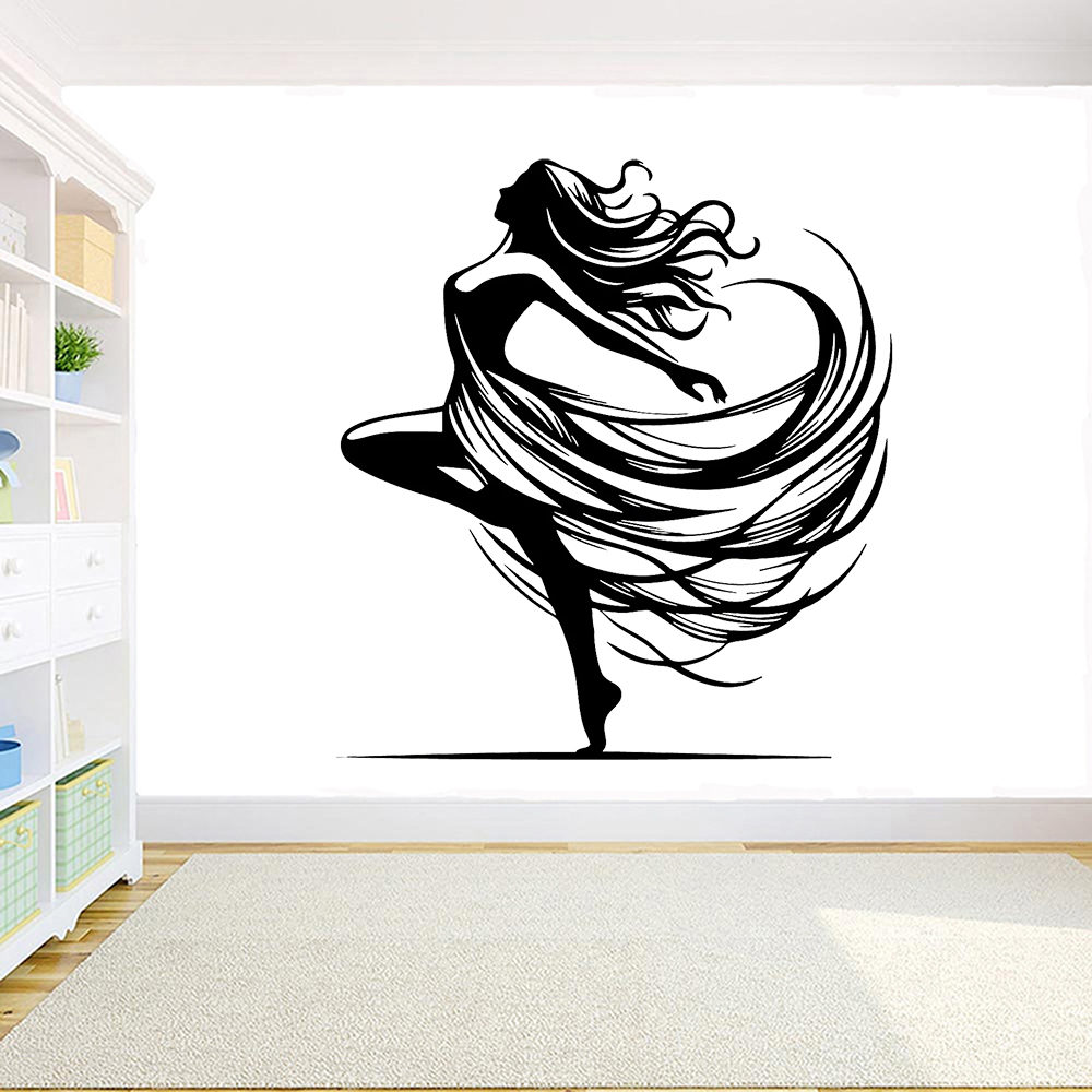 Vinyl Floor Plank - Autocollant mural femme dansante, autocollant mural