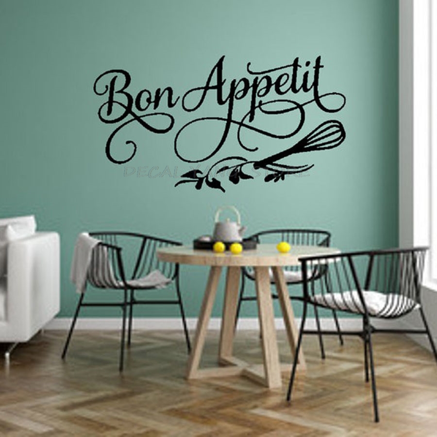 Vinyl Floor Plank - Bon appétit mur décalcomanie salle à