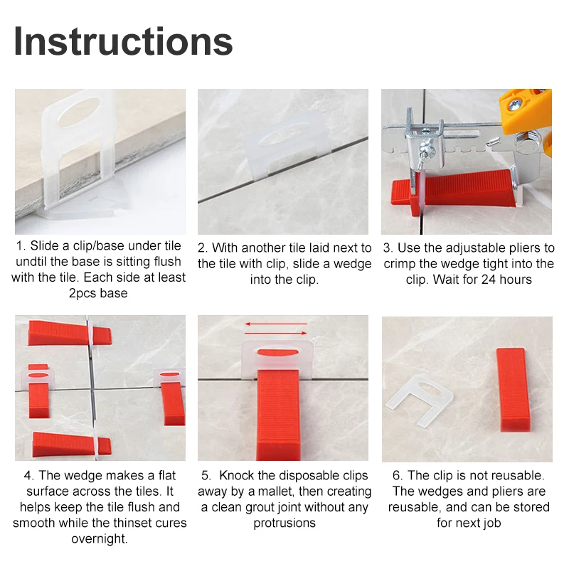 100 pièces de clips de nivelle - Tile Leveling Clip avis et prix